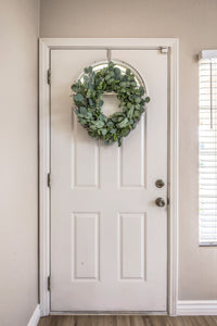 EUCALYPTUS MIX WREATH 22” AND 16" MINI WREATH OR CANDLE RING (set of 2) Wreaths for Front Door Spring Greenery, Real Twig back everyday wreath for front door or wall home decor