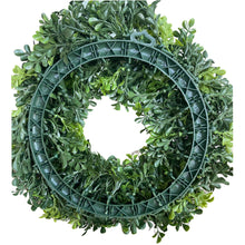 Load image into Gallery viewer, Realistic Artificial Indoor-Outdoor Green Wreath for Front Door 18 Inch Boxwood Wreath Spring Wreaths or Wall Greenery Wreath - Hanging Farmhouse or Candle Ring Decor