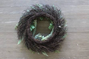 Realistic Artificial or Fake Succulent Wreath - 24x24., Indoor-Outdoor Green Wreath with Succulents & Real Twig Back for Front Door or Wall- Hanging Farmhouse Decor