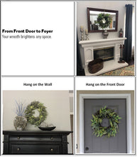 Load image into Gallery viewer, Realistic Artificial or Fake Succulent Wreath - 24x24., Indoor-Outdoor Green Wreath with Succulents &amp; Real Twig Back for Front Door or Wall- Hanging Farmhouse Decor